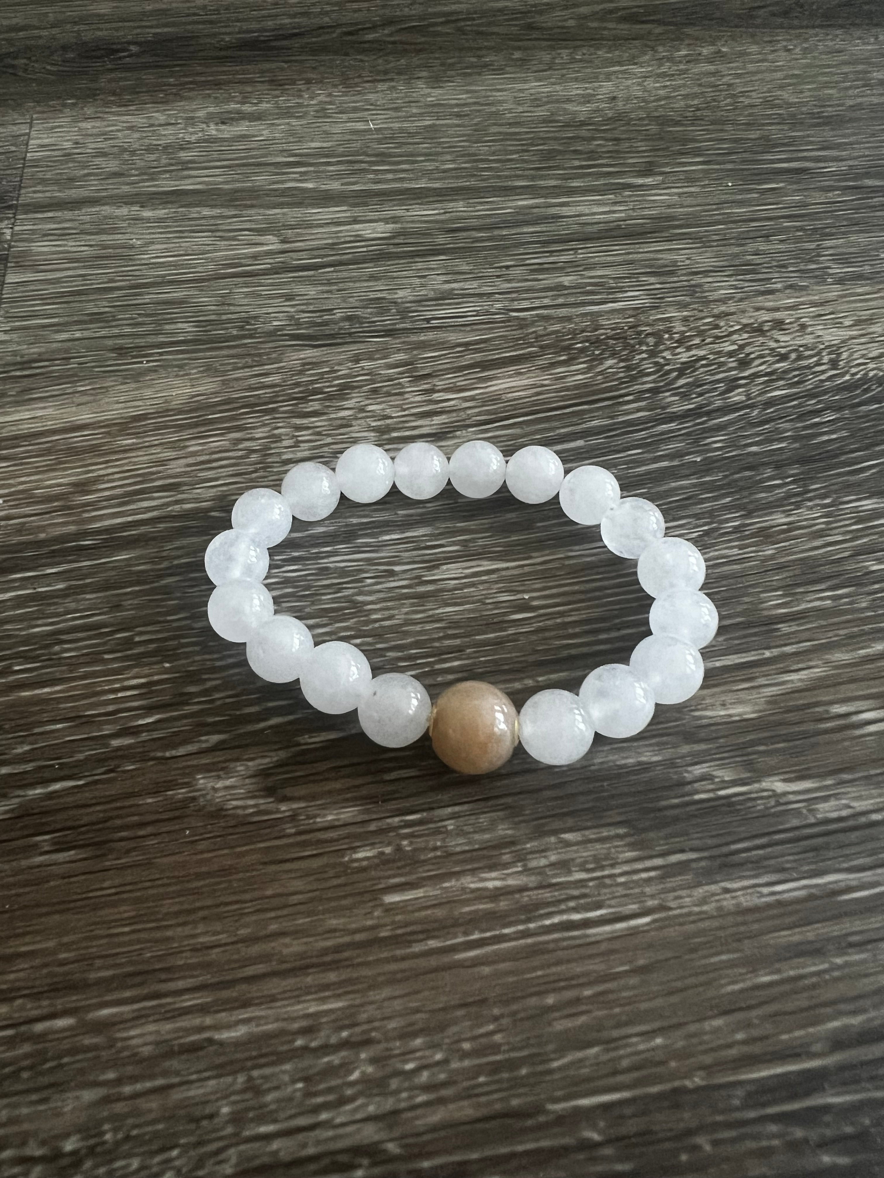 White Heavy Bead Bracelet