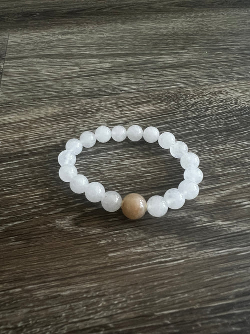 White Heavy Bead Bracelet