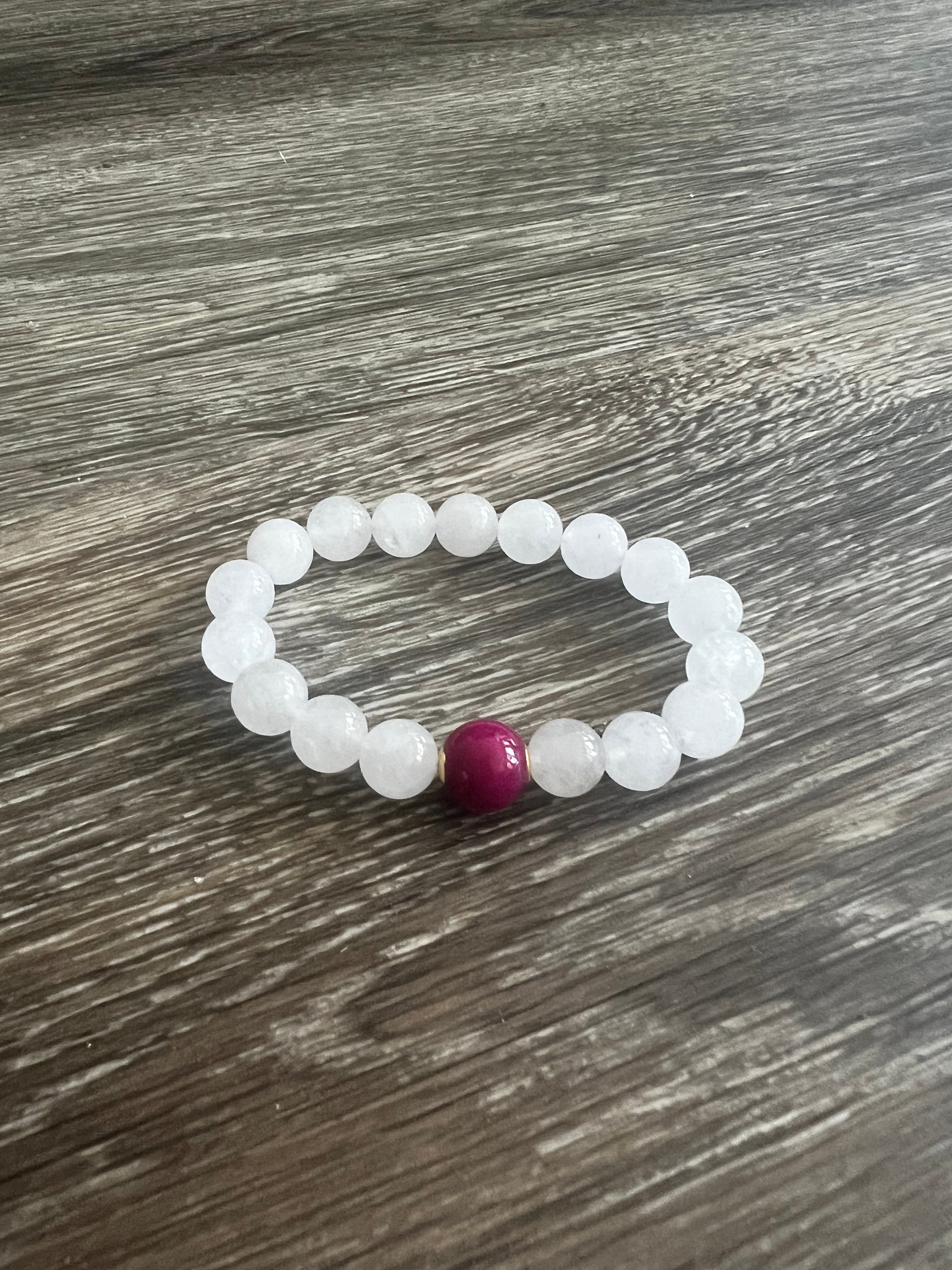 White Heavy Bead Bracelet