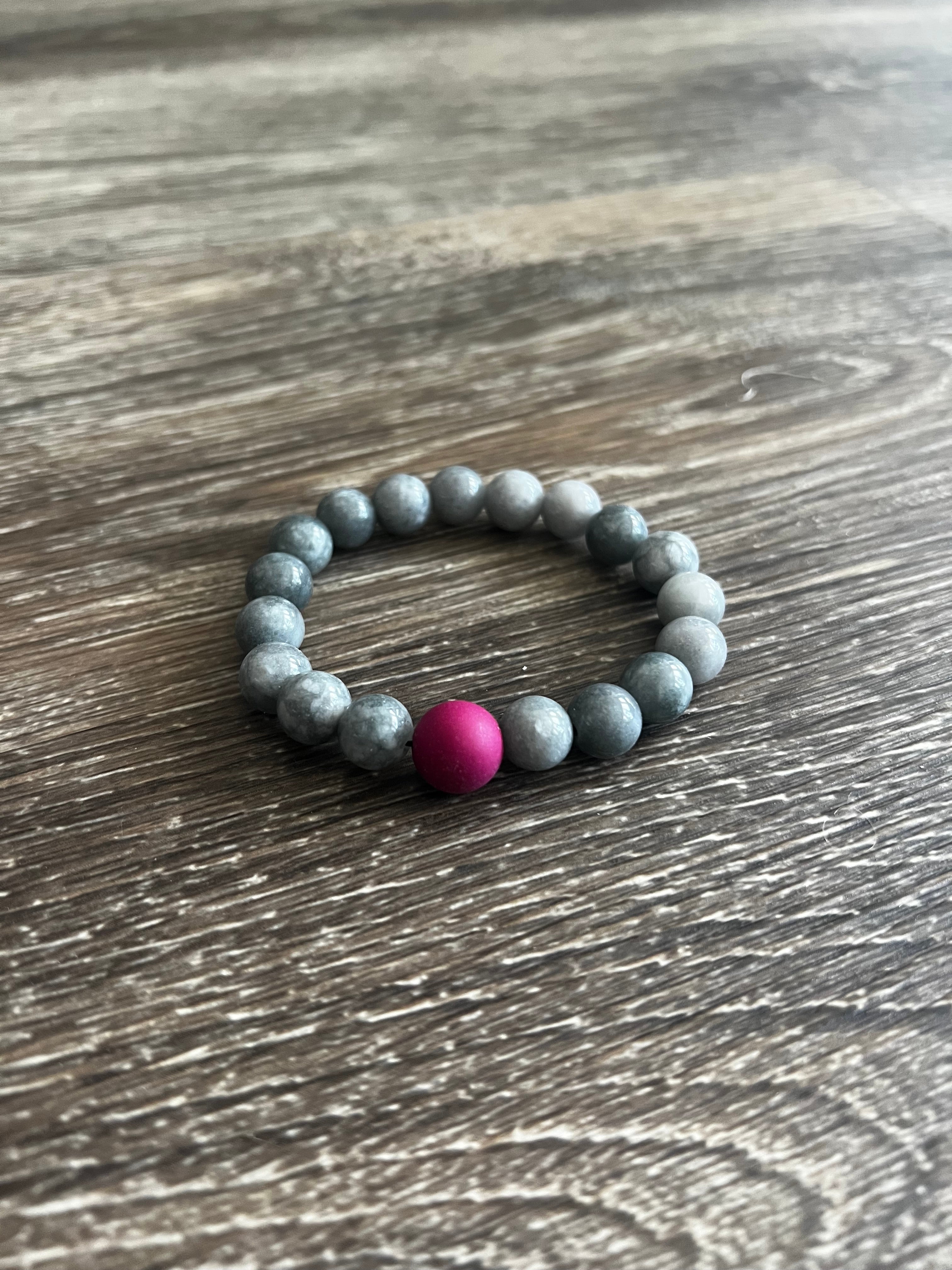 Grey Heavy Bead Bracelet