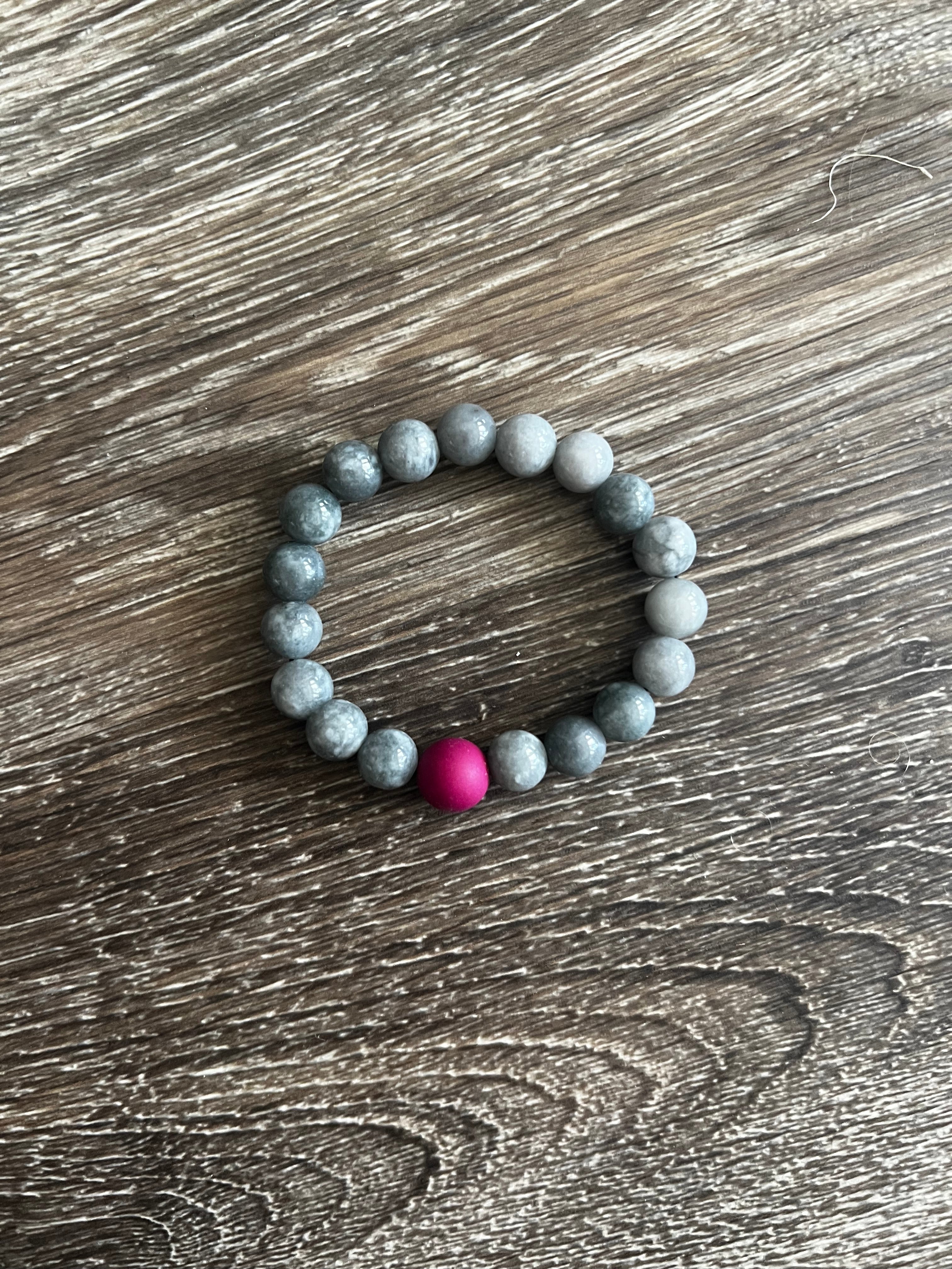 Grey Heavy Bead Bracelet