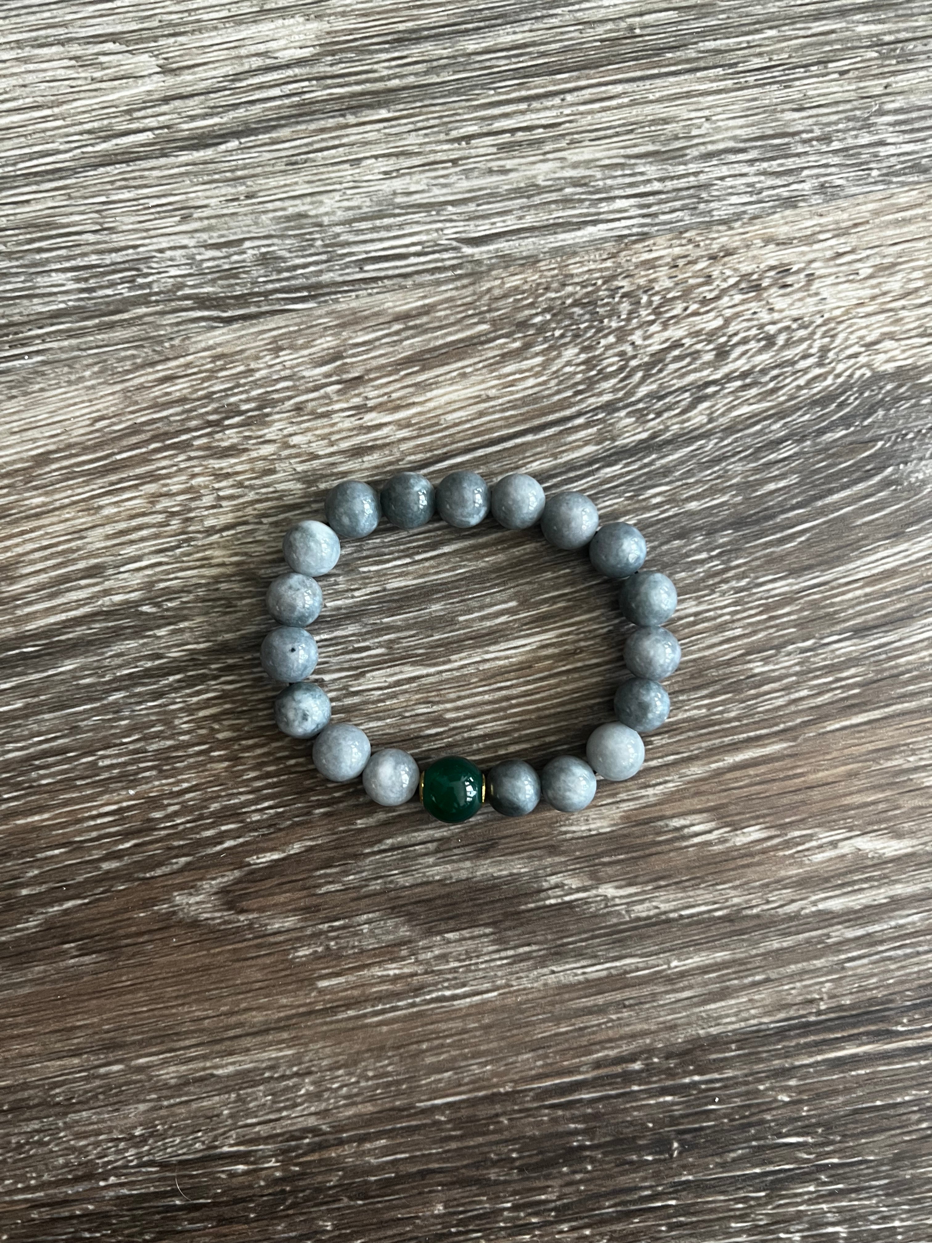 Grey Heavy Bead Bracelet