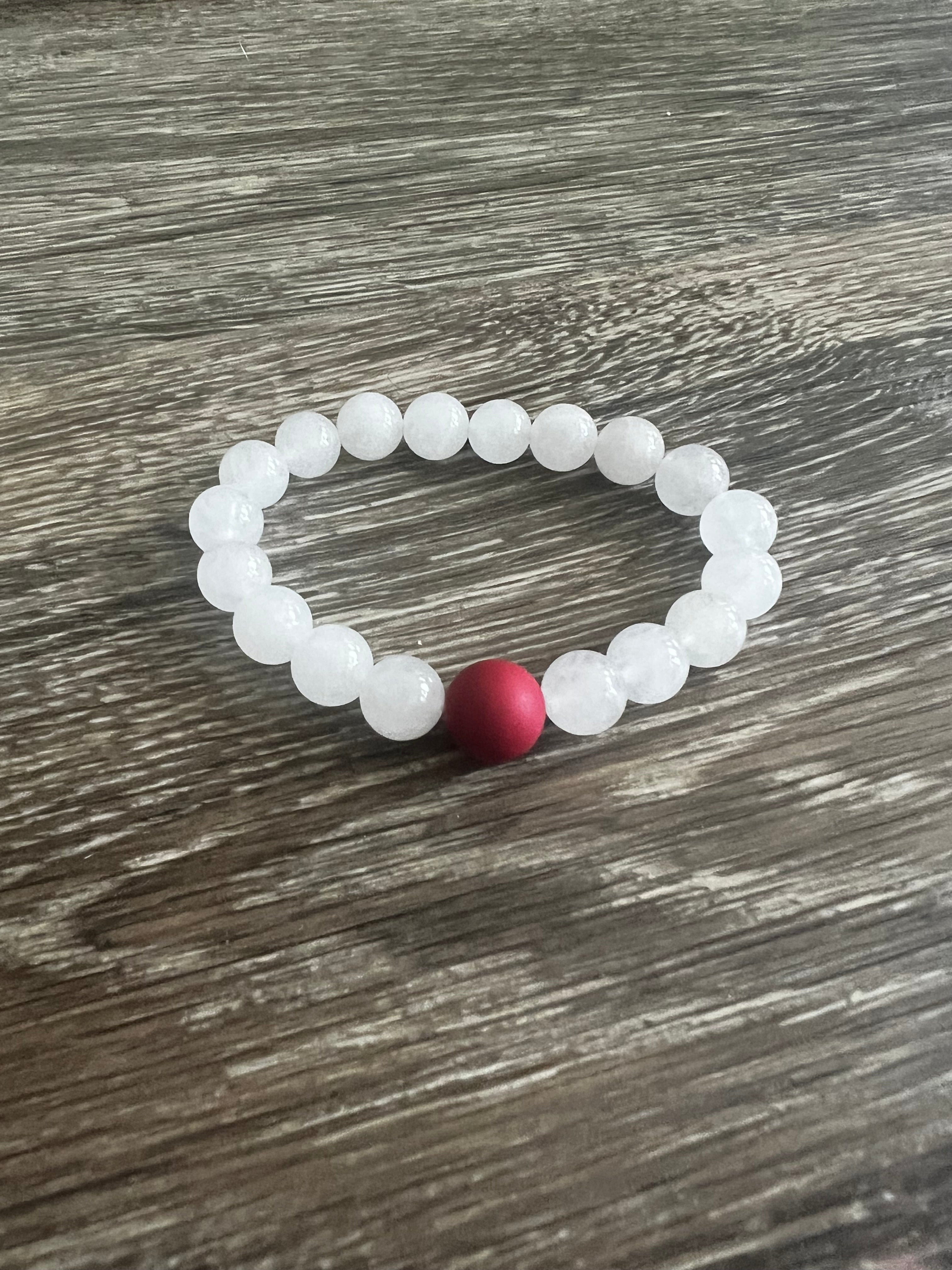 White Heavy Bead Bracelet