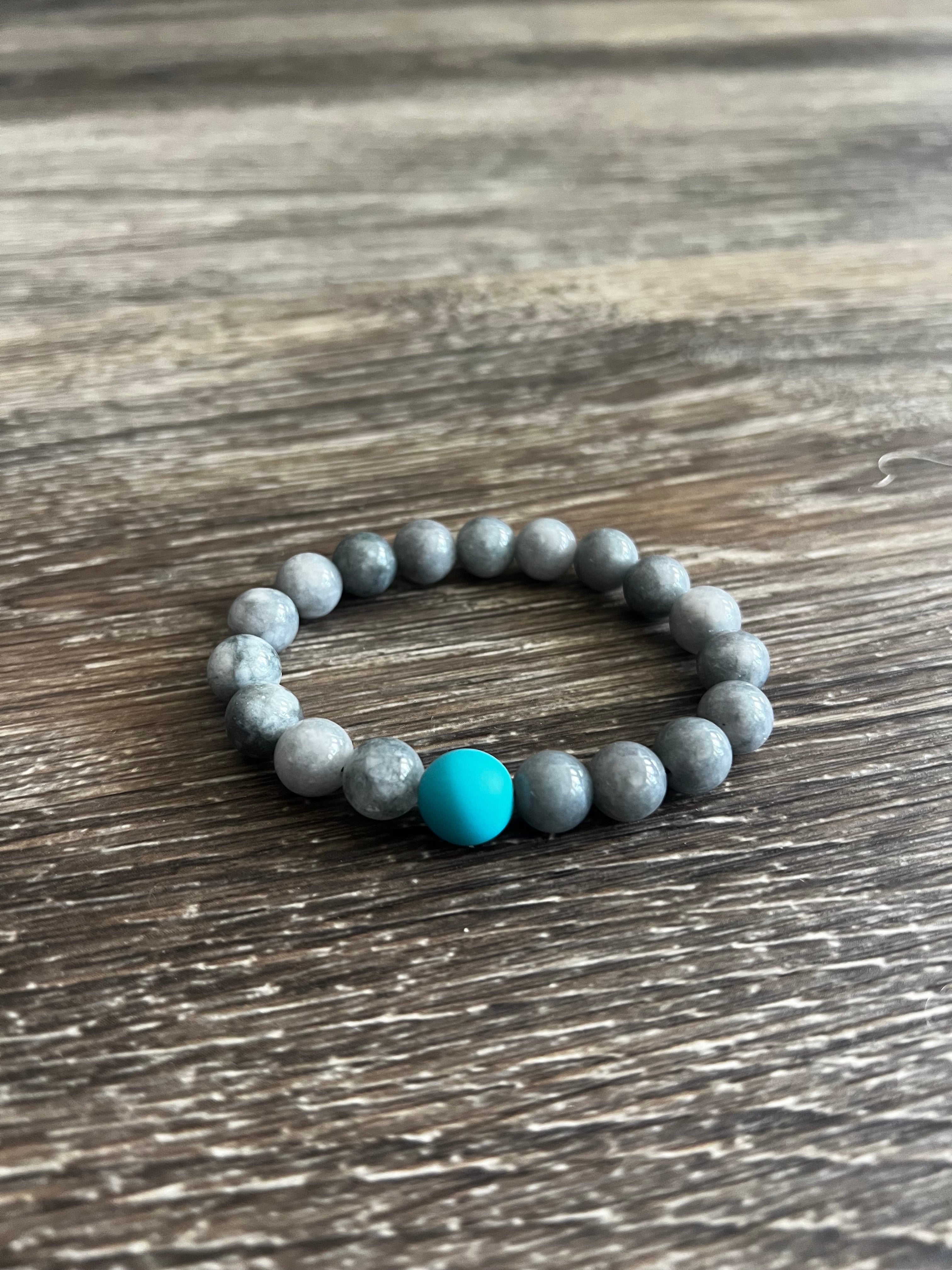 Grey Heavy Bead Bracelet