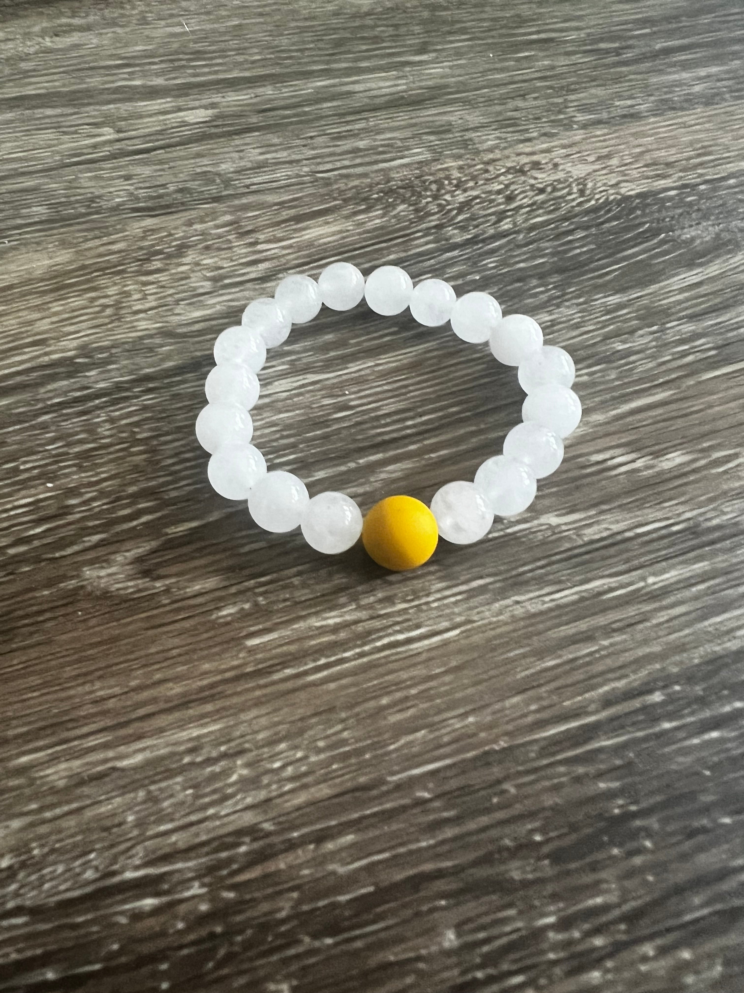 White Heavy Bead Bracelet