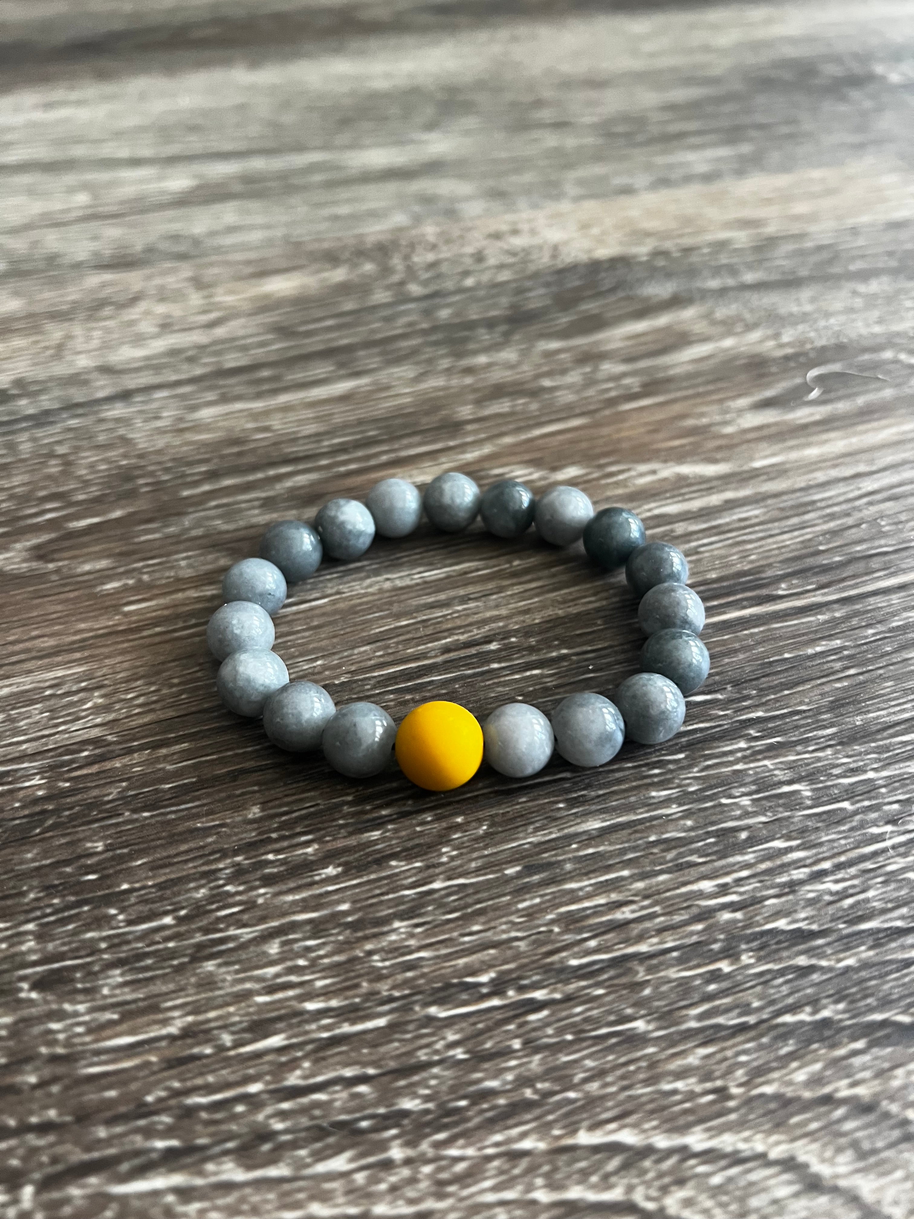 Grey Heavy Bead Bracelet
