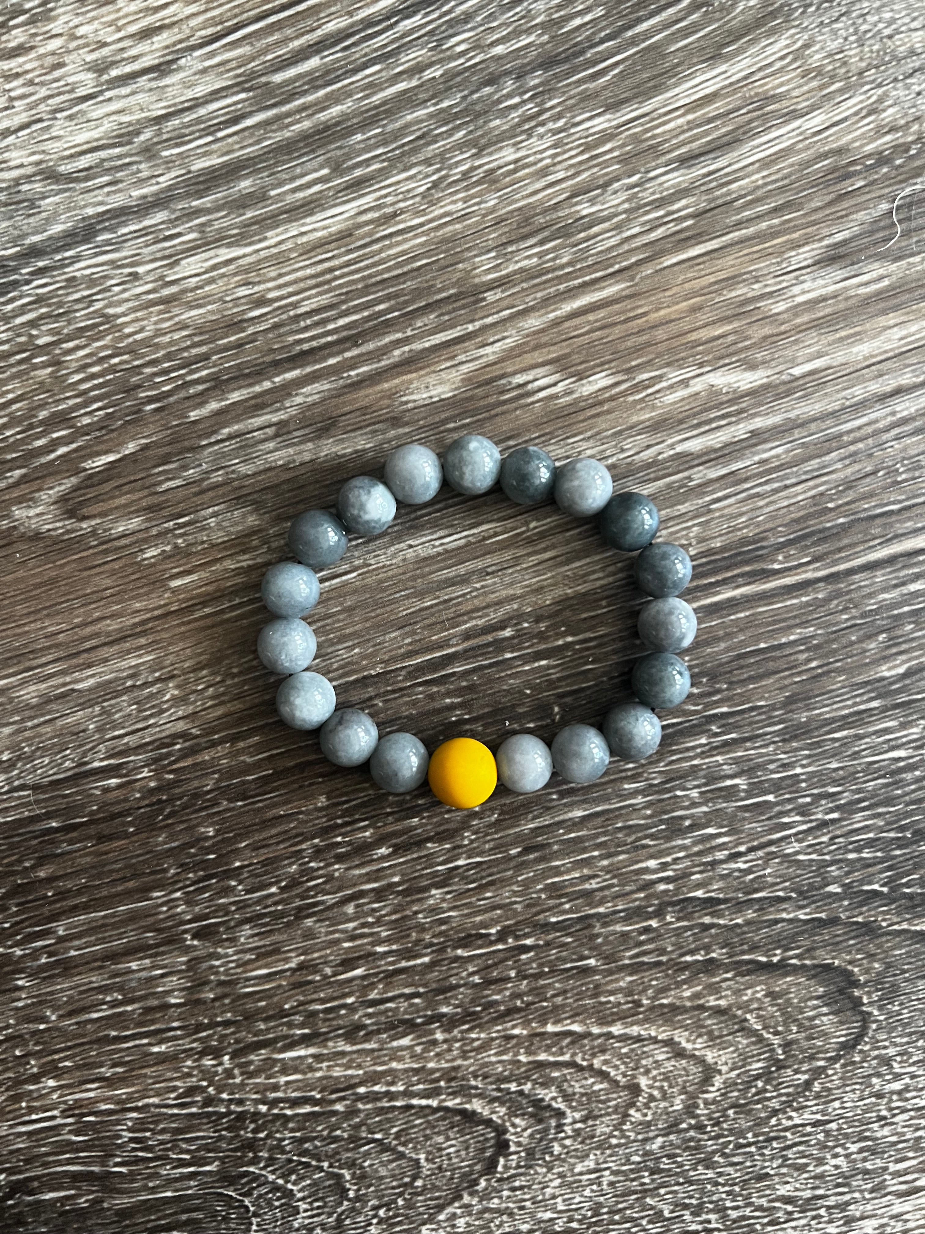 Grey Heavy Bead Bracelet